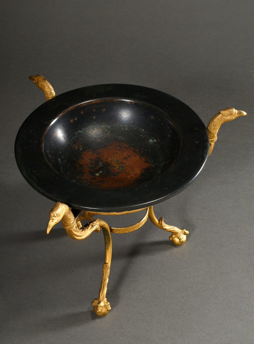 Empire centrepiece with fire-gilt bronze frame of 3 eagle heads and eagle mounts on spheres and ope - Image 4 of 13