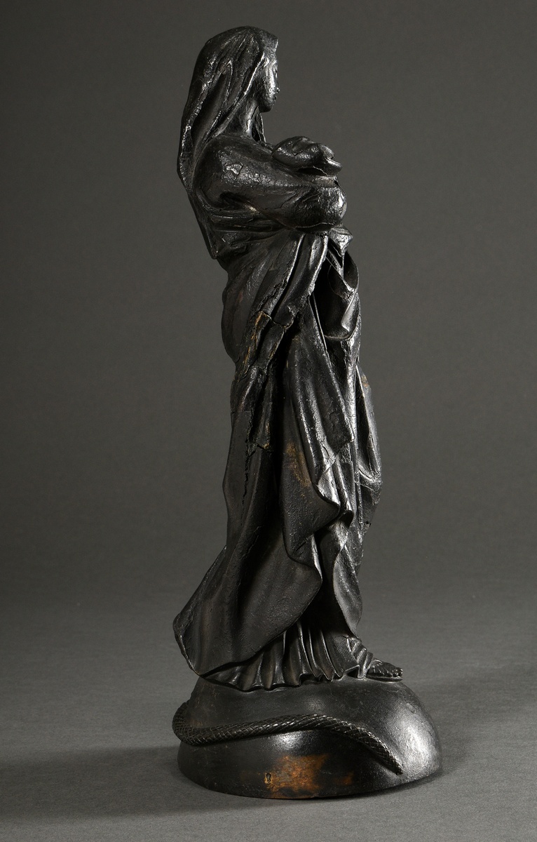 Cast metal "Maria Immaculata" in the Dutch style of the 17th century, h. 31cm, various damages - Image 2 of 11