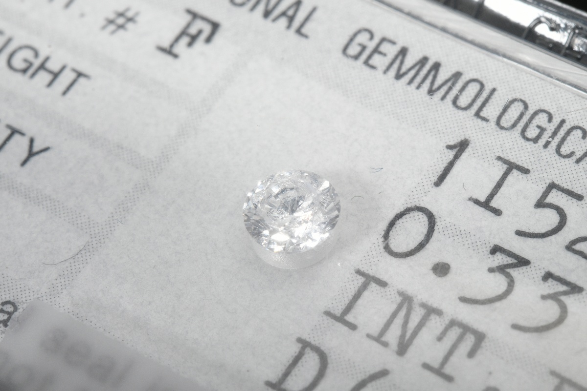 Unmounted brilliant-cut diamond (approx. 0.33ct/IF/River), 0.066g, 4.28x4.37x2.74mm, IGI Antwerp ce - Image 2 of 2