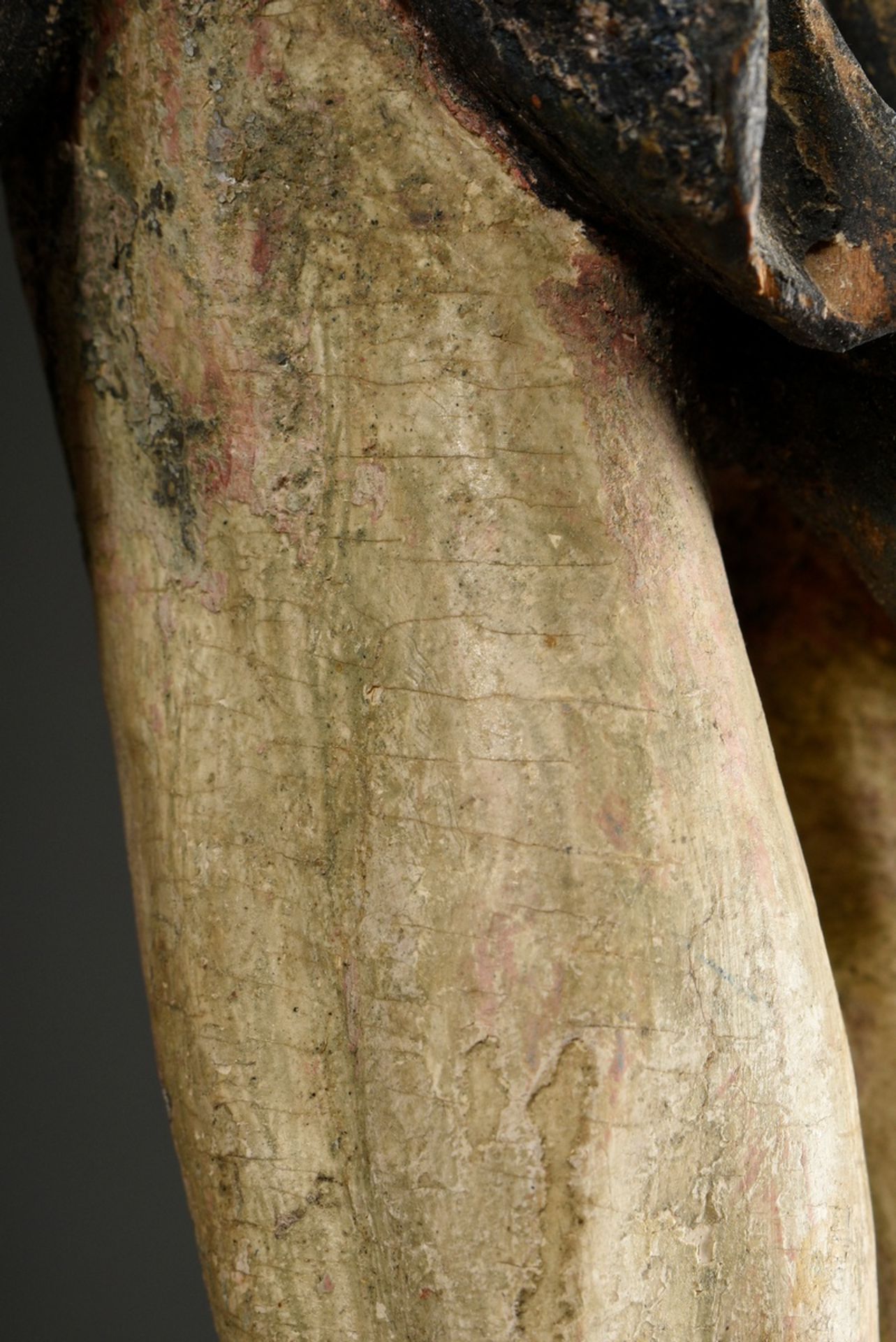 Geschnitzter Corpus Christi im 3-Nagel-Typus mit weit nach oben gestreckten Armen und nach hinten g - Bild 8 aus 10