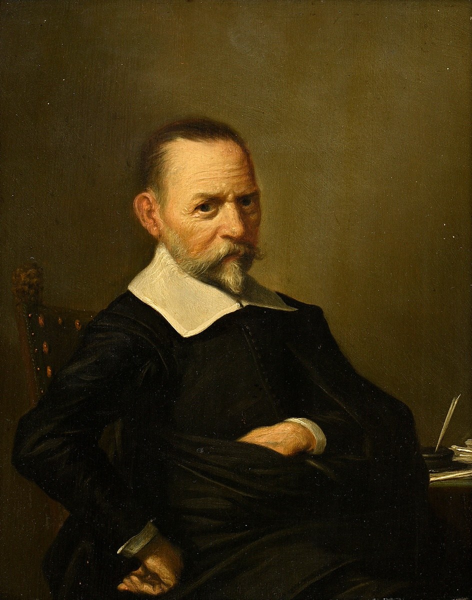 Pot, Hendrick Gerritsz (1585-1657) attr. "Portrait of a gentleman in Spanish costume at a desk", oi