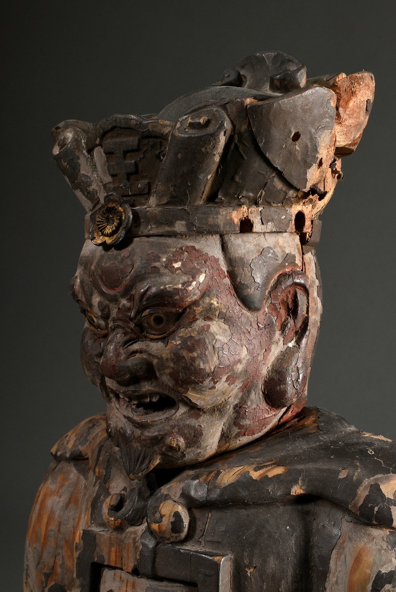 Prince of Hell "Emma-O" in the style of the Kamakura period, Japan 16th/17th century, carved wood w - Image 8 of 14