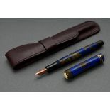 Montblanc fountain pen Meisterstück ‘Simplo 4810’, nib ‘4810’, probably gilt, blue-golden marbled b