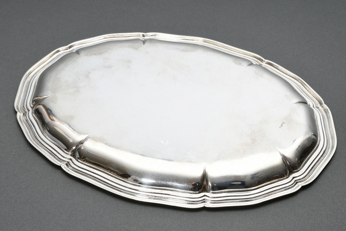 Oval tray with Chippendale rim, silver 835, 202g, 25x18.5cm, signs of use - Image 2 of 3