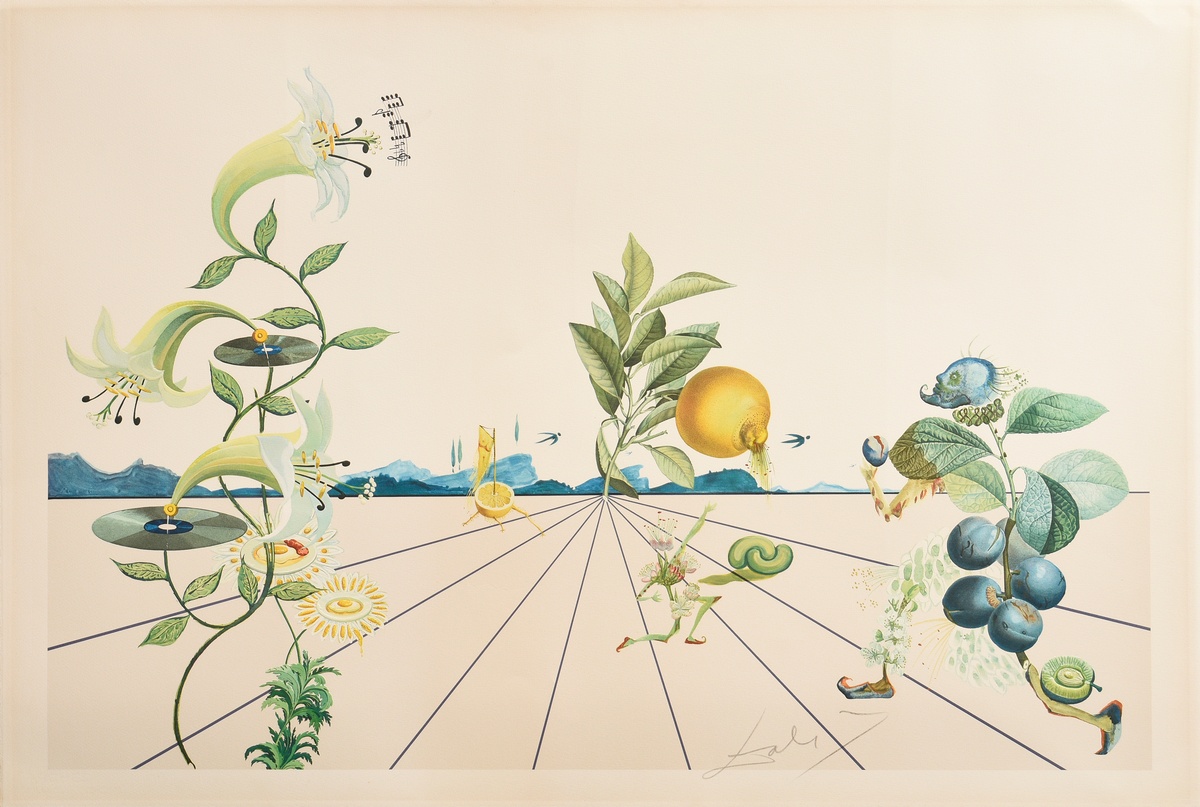 Dalí, Salvador (1904-1989) ‘Flordali I’ 1981, colour lithograph with relief embossing, 2884/4480, s