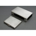 2 Miscellaneous pieces, guilloché matchbox cover (8x7cm) and cigarette case (11.5x7cm), mark: Franz