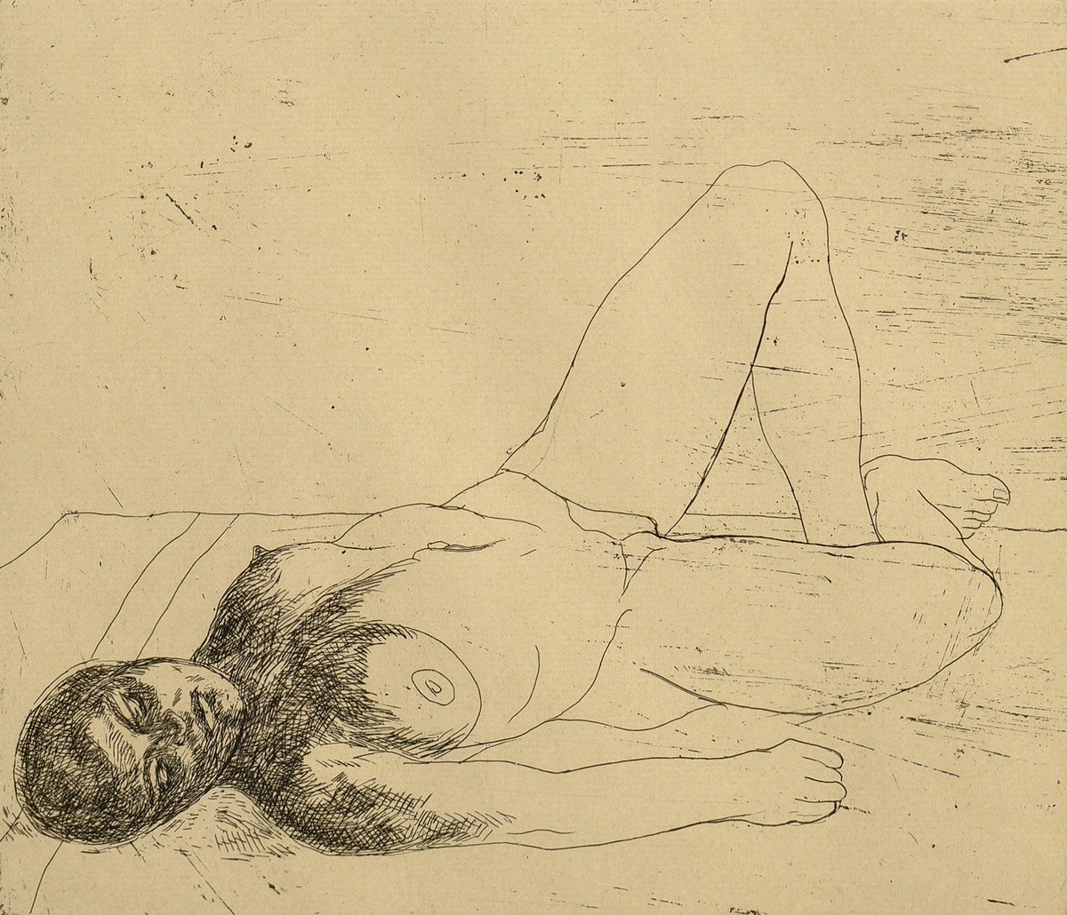 Augustin, Edgar (1936-1996) "Reclining Nude" 1985, etching, 12/50, b. sign./dat./num., PM 20,8x24,2