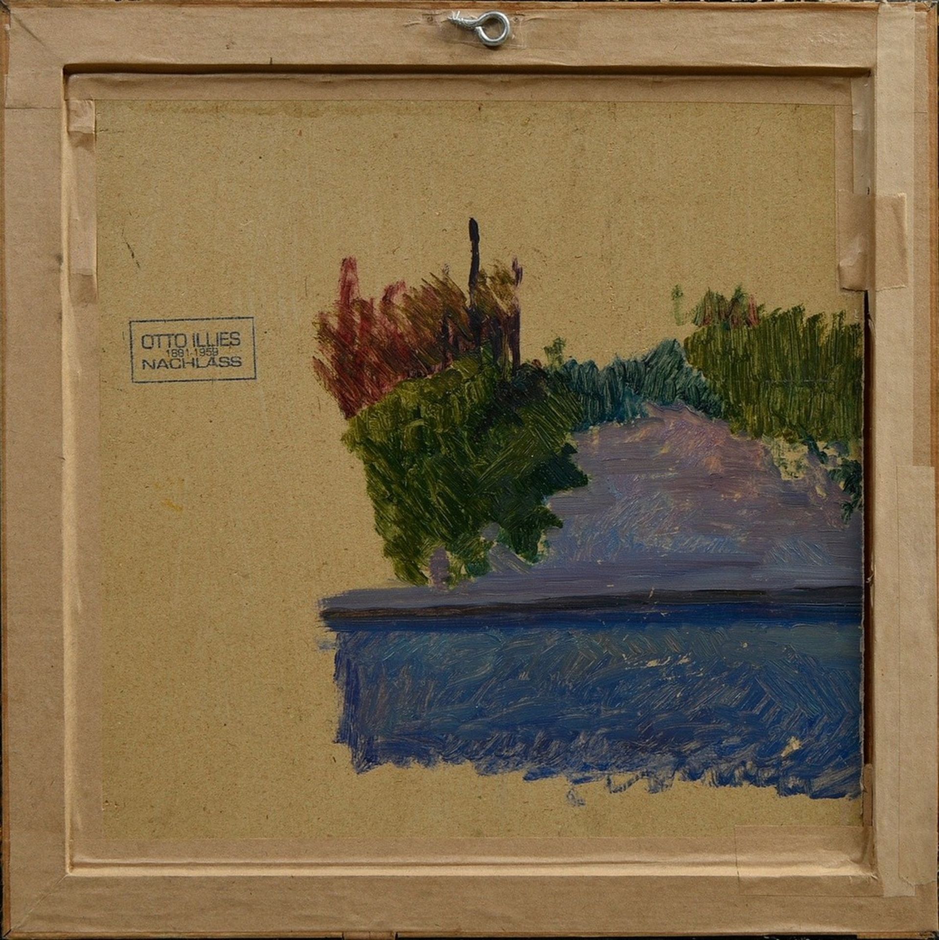 Illies, Otto (1881-1959) "Falkensteiner Ufer/Elbe", oil sketch/painting plate, l.r. sign., oil sket - Image 3 of 4