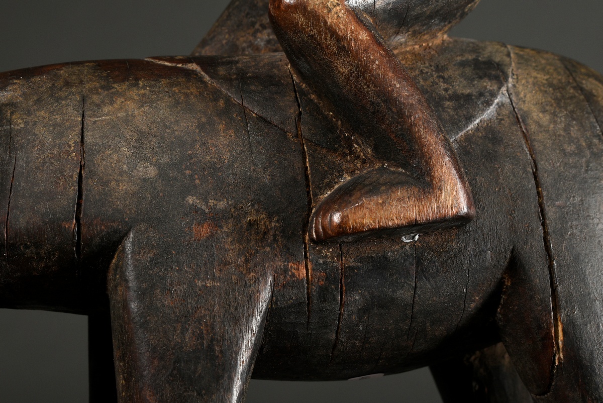 Equestrian figure in Senufo style, West Africa/ Ivory Coast, 2nd half 20th c., h. 44cm, signs of ag - Image 10 of 13