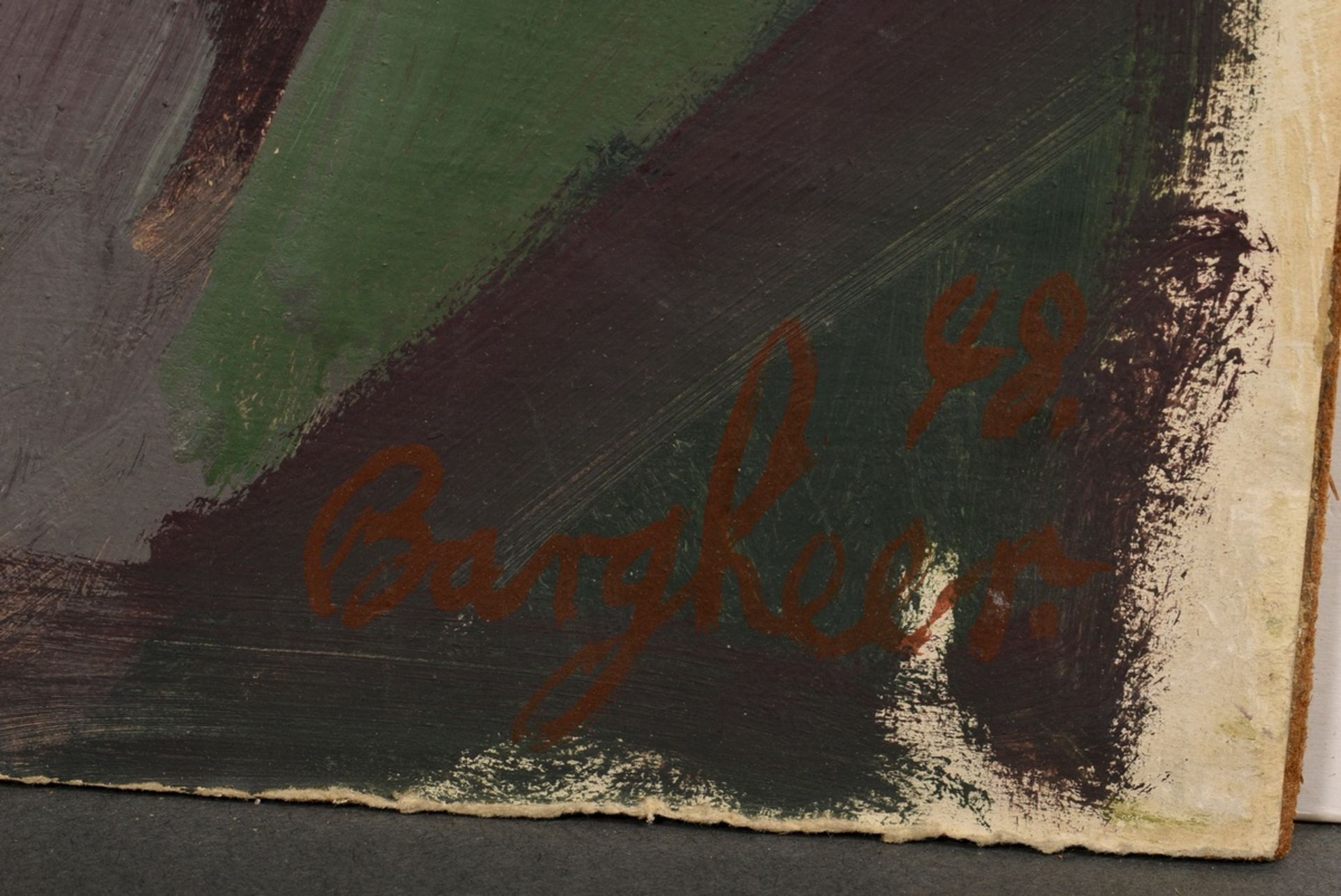 Bargheer, Eduard (1901-1979) "Portrait" 1948, Öl/Papier, auf Faserplatte kaschiert, u.r. sign./dat. - Bild 2 aus 3