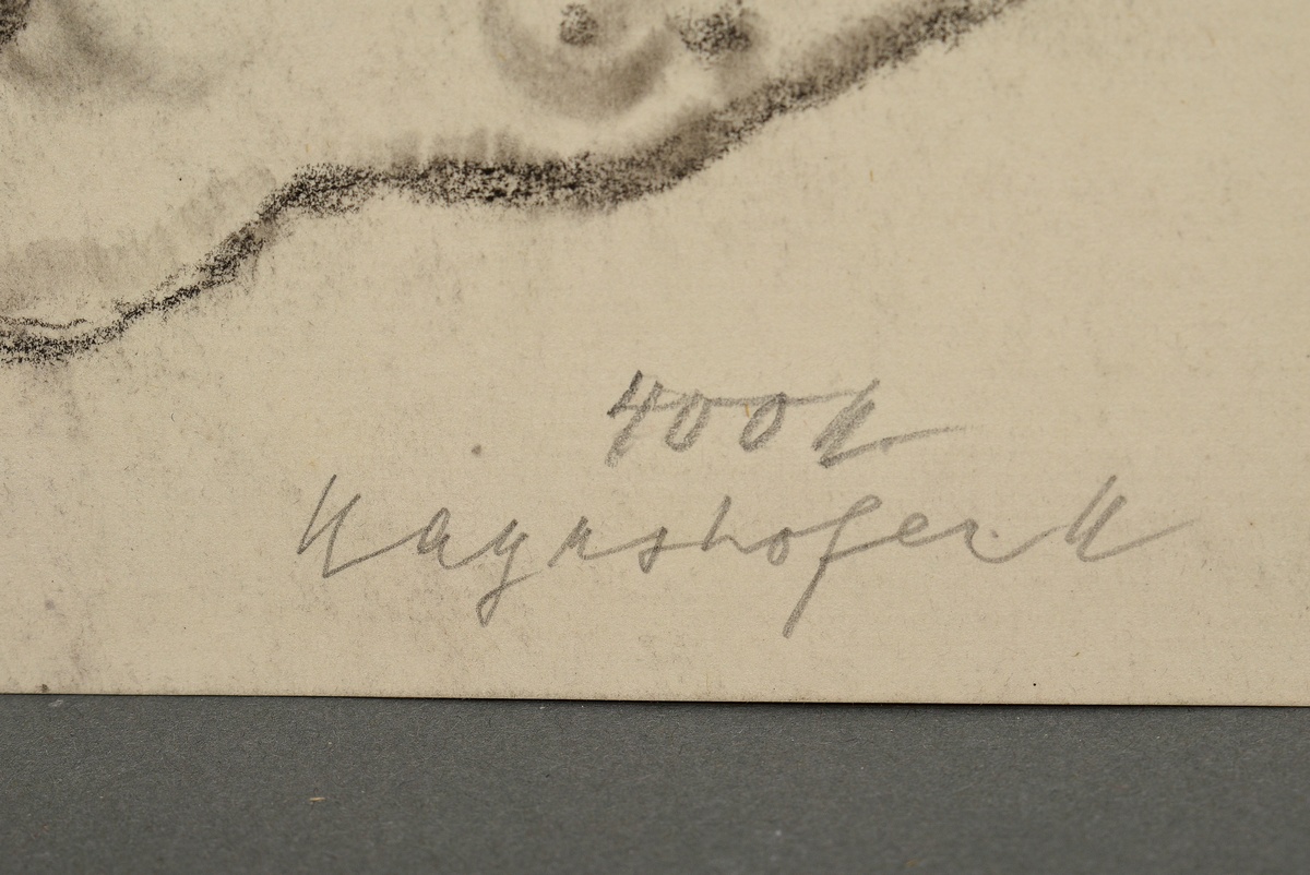 4 Mayershofer, Max (1875-1950) "Aktstudien", Kohle, je u.r. sign., 1x bez., BM 14x31,5-37,6cm, z.T. - Bild 6 aus 7