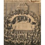 Unbekannter Künstler des 18.Jh. "Die Hamburgische Lotterey=Ziehung gehalten im July A=1717", Kupfer