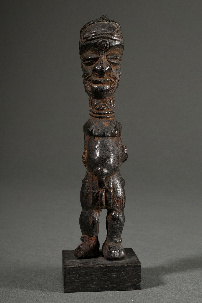 Ancient figure of Lulua, Central Africa/ Congo (DRC), early 20th c., wood, head, face and coiffure  - Image 3 of 10