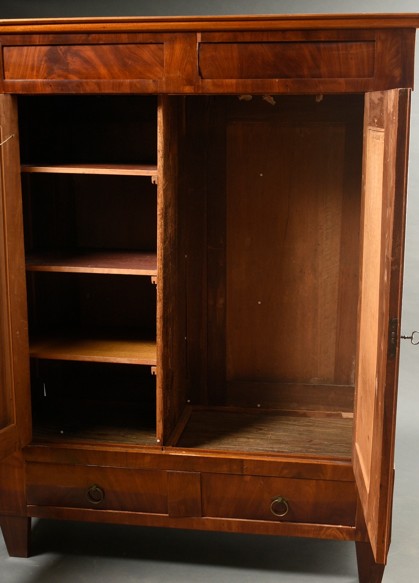 Small North German wardrobe in a simple style, 1st half of the 19th century, mahogany sugar boxes,  - Image 4 of 9