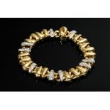 Pomellato yellow and white gold 750 bracelet with diamonds (total approx. 1.35ct/VSI/W), tank brace