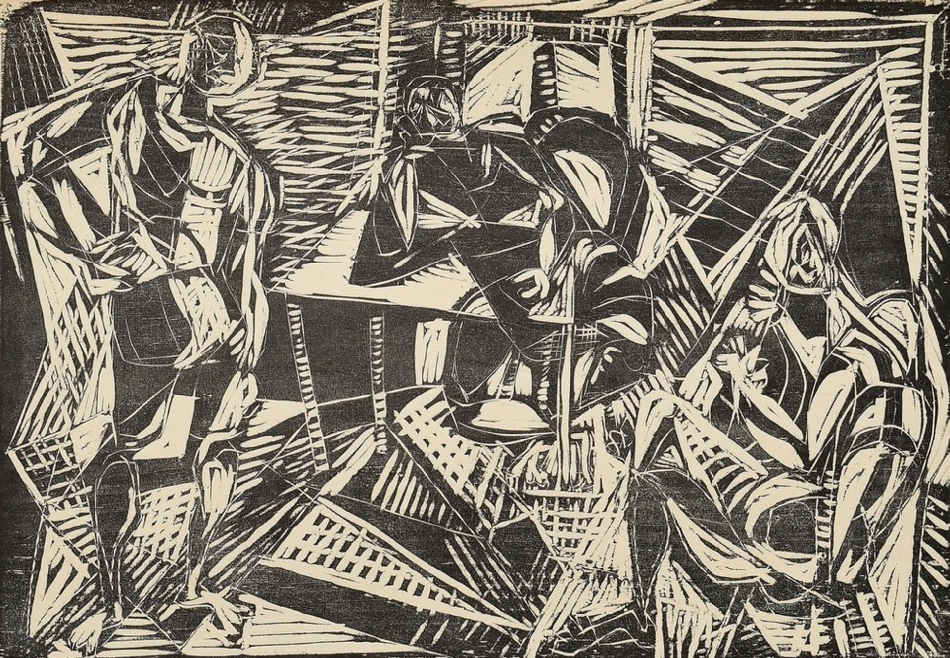 Bargheer, Eduard (1901-1979) 'Pub Musician' 1948, probably woodcut, sign./dat. lower right, PM 30.2
