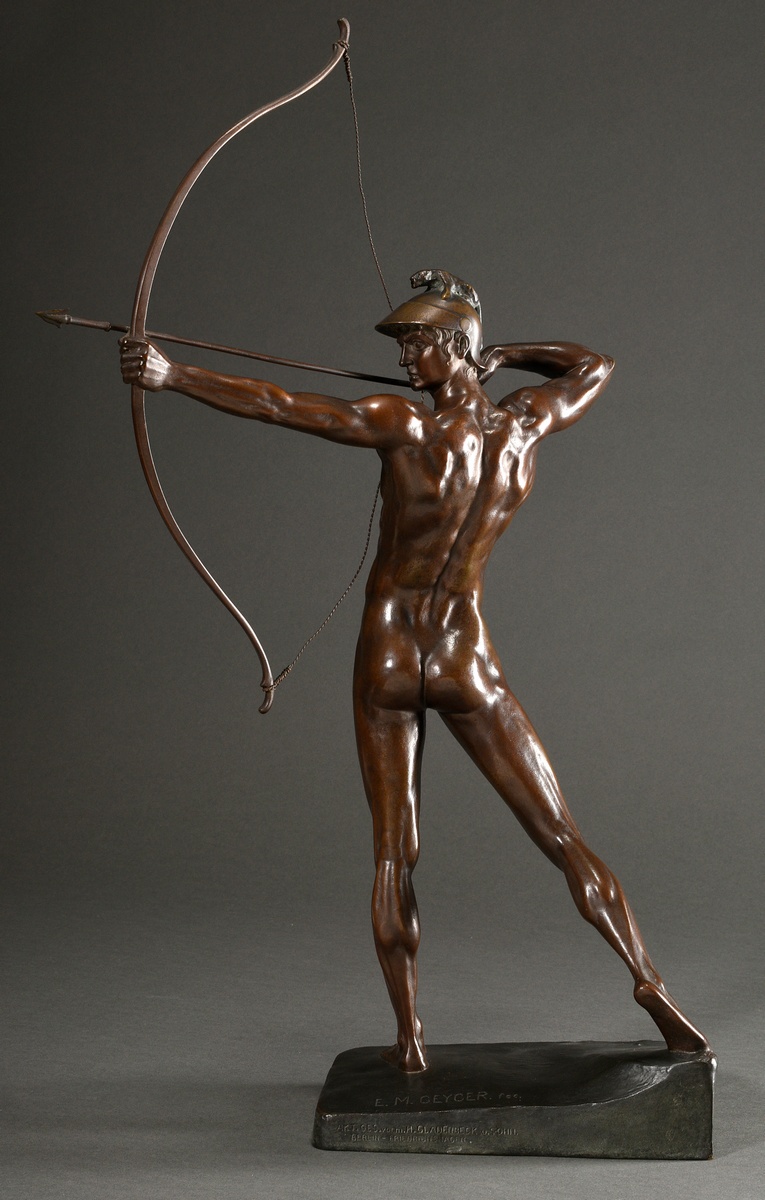 Geyger, Ernst Moritz (1861-1941) "Archer", patinated bronze, sign./inscr. "E.M. Geyger fec." on the