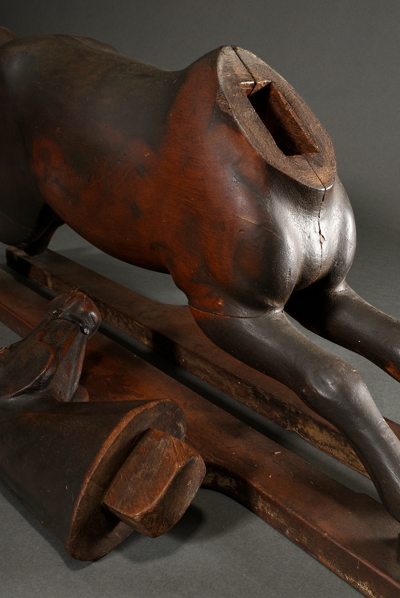 Zeichenmodell "Galoppierendes Pferd", Holz gefasst mit Leder Ohren und Resten der Trense, 19.Jh., 4 - Bild 12 aus 20