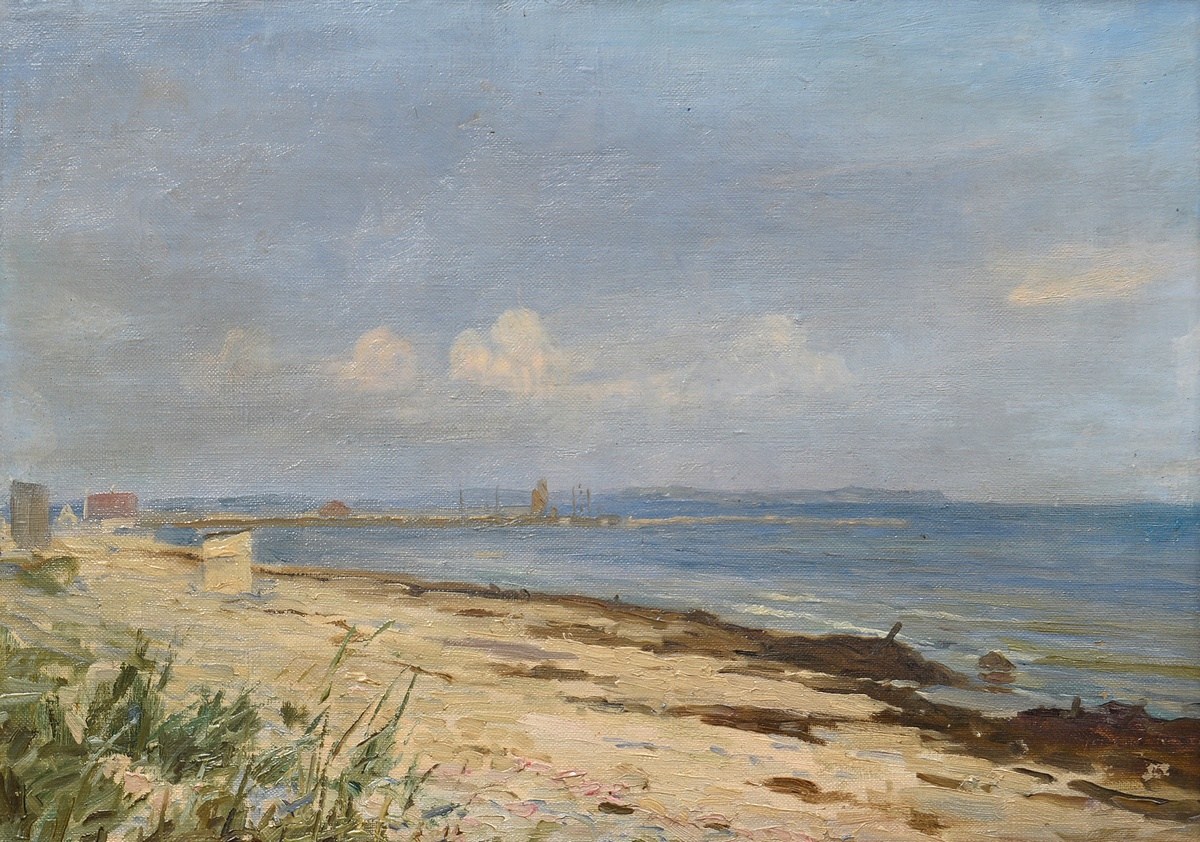 Hornung-Jensen, Carl (1882-1960) "Coast at Skagen" 1916, oil/canvas, verso sign./dat./unclear inscr