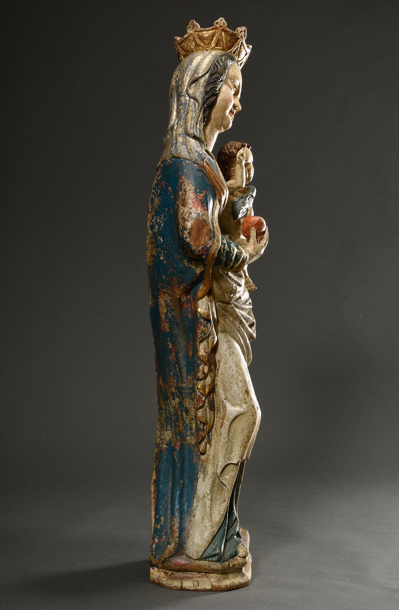 Rural "Madonna and Child" in late Gothic style, standing on an octagonal base, Madonna with crown a - Image 13 of 19