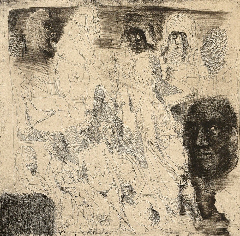 Hrdlicka, Alfred (1928-2009) 'Head and Nude Studies' 1968, etching, 45/95, sign./dat./num. below, 4