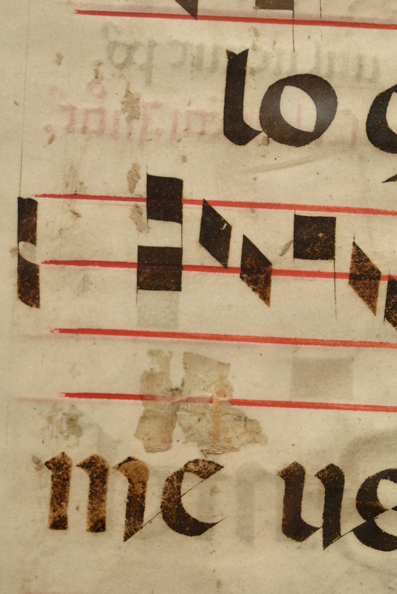 Late medieval Psalter Leaf with figurative illuminated majuscule "Heiliger Laurentius", gouache and - Image 6 of 6