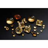 Mixed lot of various unmounted citrines and Madeira citrine (together approx. 53.55ct) in different