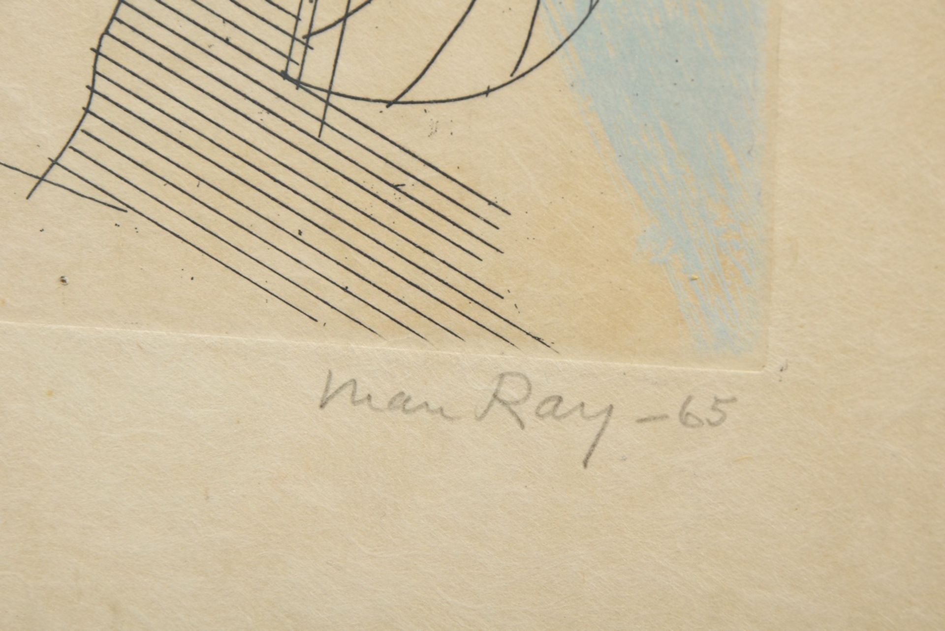 Man Ray (1890-1976) „Pour Crevel“ 1965, Farbradierung/Japanpapier, IX/X, u. sign./num./dat., PM 21x - Bild 3 aus 3