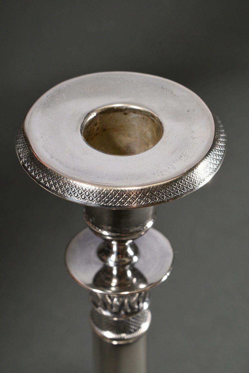Berlin Empire candlestick on a square foot with a conical shaft and leaf and ornamental friezes, MM - Image 2 of 5