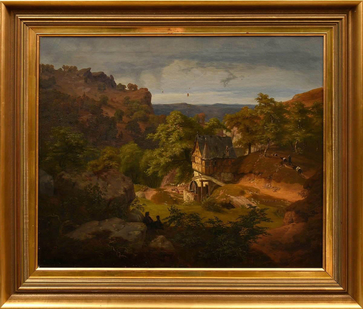 Leonhardi, Eduard Emil August (1826-1905) "Water Mill", oil/canvas, 60x73cm (w.f. 77x90cm), small d - Image 2 of 9