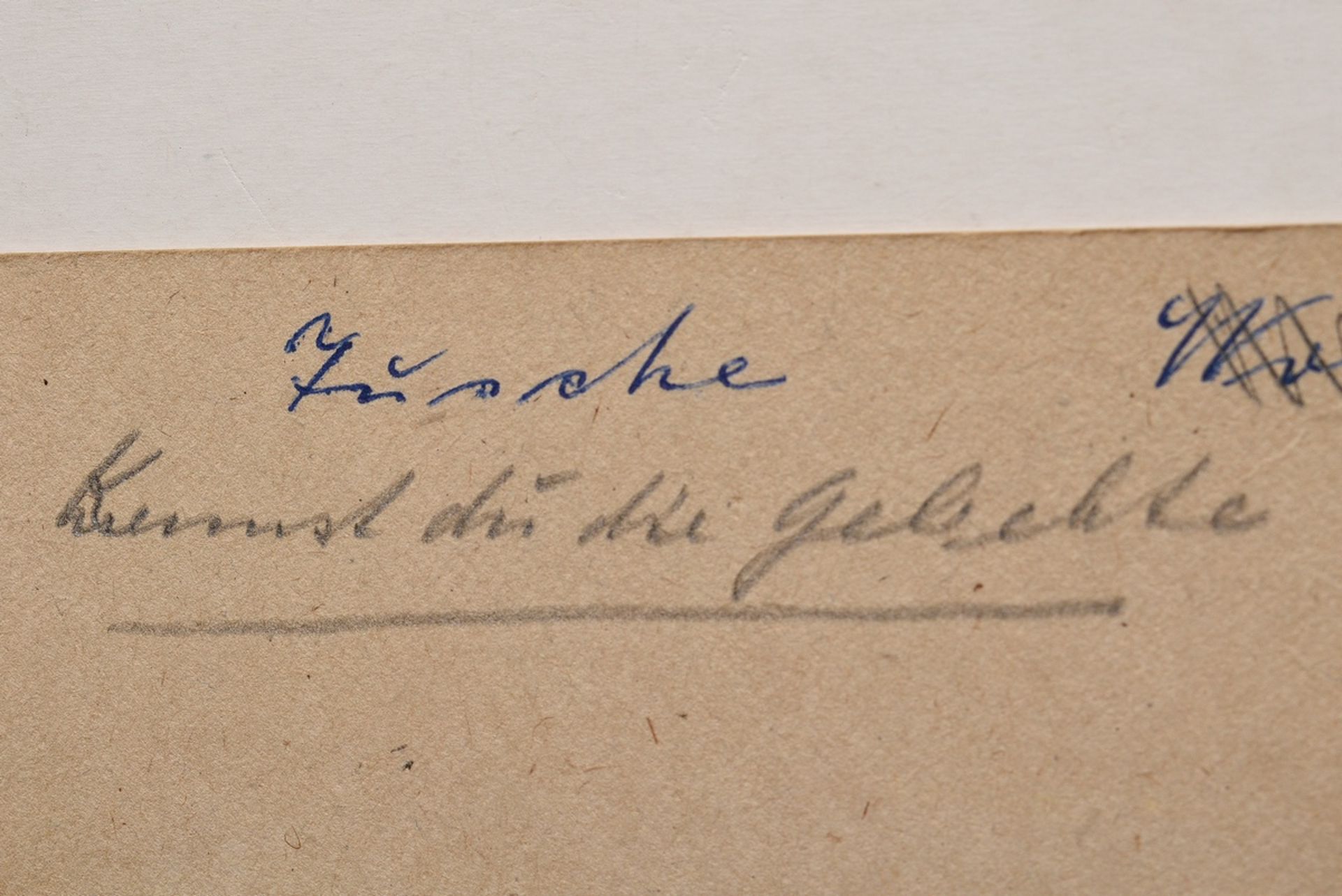 Hüther, Julius (1881-1954) "Abschied (Auer Dult)", Tinte, u. sign., auf Karton montiert, verso bez. - Bild 6 aus 6