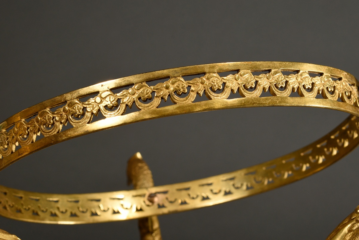 Empire centrepiece with fire-gilt bronze frame of 3 eagle heads and eagle mounts on spheres and ope - Image 9 of 13