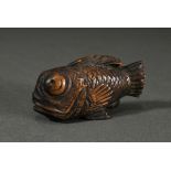 Boxwood netsuke "Akodai fish" in powerful carving, sign. Mitsuyuki 光之, Japan 2nd half 19th century,
