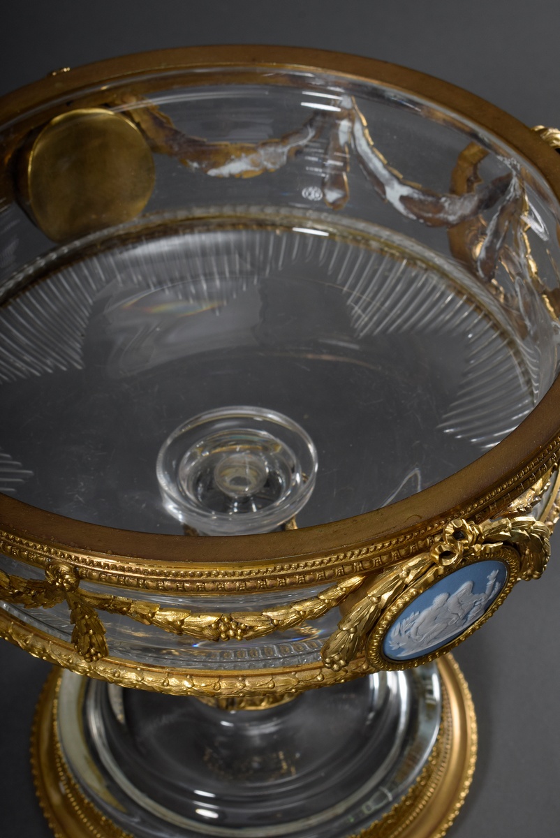 Decorative glass centrepiece with ormolu setting in Louis XVI style and two Wedgwood medallions and - Image 6 of 9