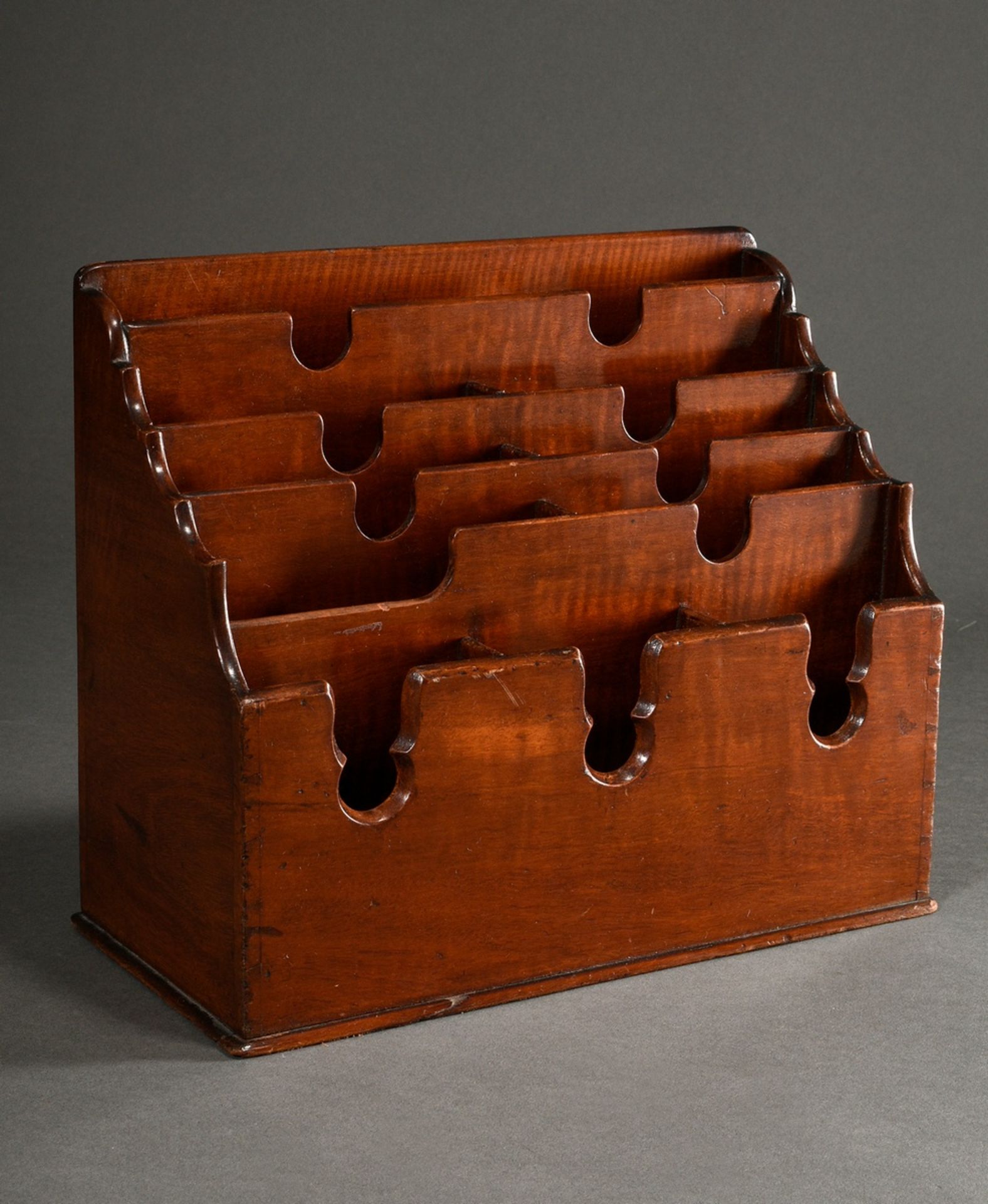 Mahogany letterbox with 10 staggered compartments, England approx. 1900, 26x30x14.7cm