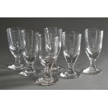 6 rustic glasses in simple shape, h. 15-15,5cm, Ø 7cm, min. signs of usage