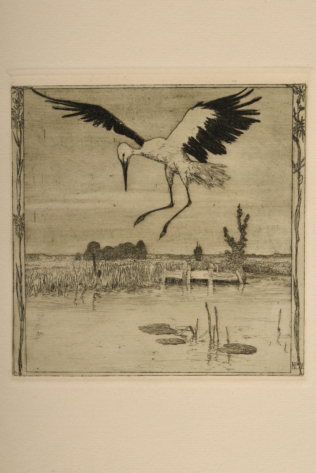 Vogeler, Heinrich (1872-1942) "An den Frühling" 1899/1901, Mappe mit 10 Radierungen und Vorblatt, P - Bild 17 aus 25