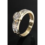 Yellow gold 585 ring with diamonds (total approx. 0.75ct/center stone P2, small setting P1-2/W-TCR)