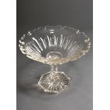 Large crystal centrepiece with faceted bowl and olive cut on octagonal stem and foot, late 19th cen