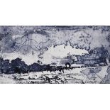 Janssen, Horst (1929-1995) 'Small Landscape - Conny' 1992/93, etching (in blue), proof, sign./dat./