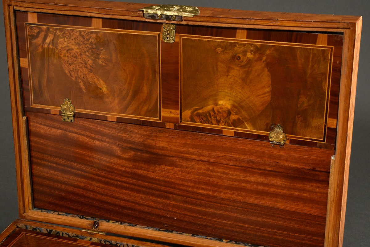Baroque casket with florally inlaid and colourfully painted case and gilded and chased metal fittin - Image 9 of 13