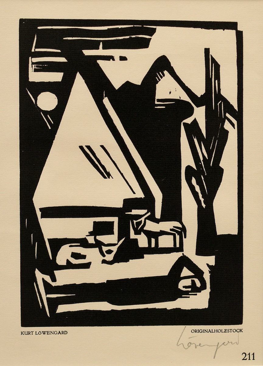 2 Löwengard, Kurt (1895-1940) ‘o.T.’ (Sleeping man with cattle and stable) and ‘o.T.’ (Cityscape wi - Image 3 of 4