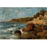 Appian, Adolphe (1818-1898) "Rocky Coast", oil/canvas, sign. l.l., verso adhesive label "Dobiaschof