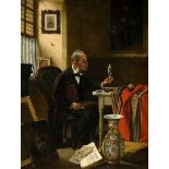 Unknown artist c. 1900 (C. Letz?) "The Art Dealer", oil/canvas, sign. b.r., magnificent frame, 57x4