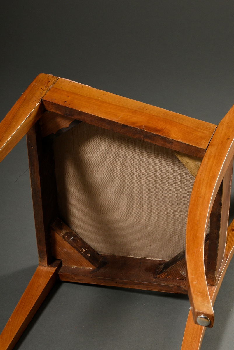 4 plain Biedermeier chairs with shovel backrest and arched element in the back, cherry veneer, 1st  - Image 8 of 8