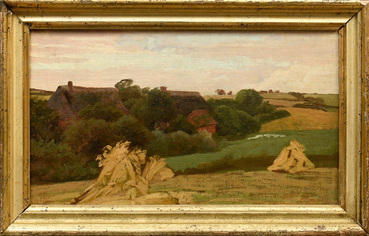 Ruths, Valentin (1825-1905) "Heuhocken (Landschaft bei Tesperhude)", oil/canvas mounted on wood, ve - Image 2 of 4