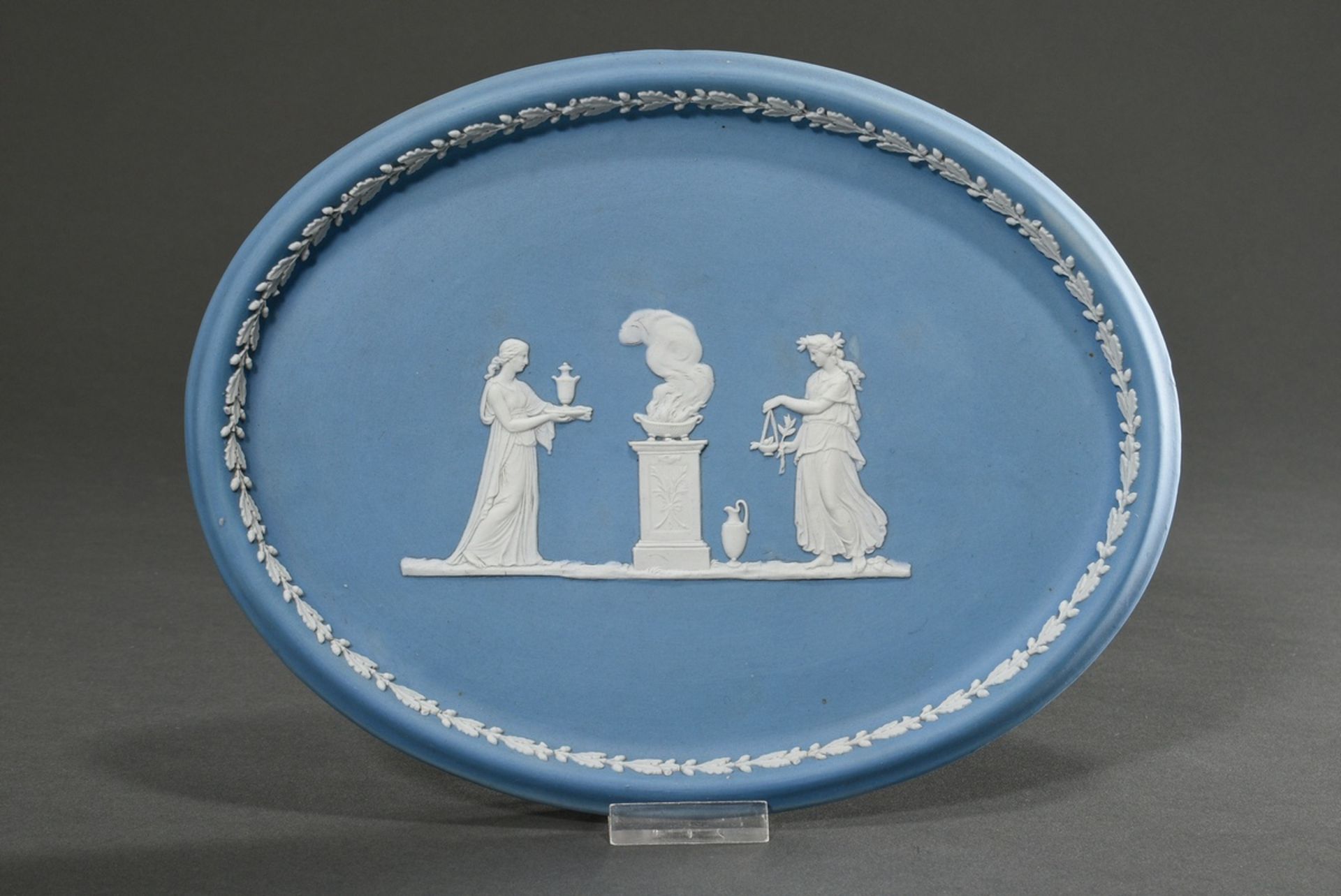 3 Various pieces of Wedgwood Jasperware Solitaire with classic bisque porcelain reliefs on a light  - Image 2 of 8