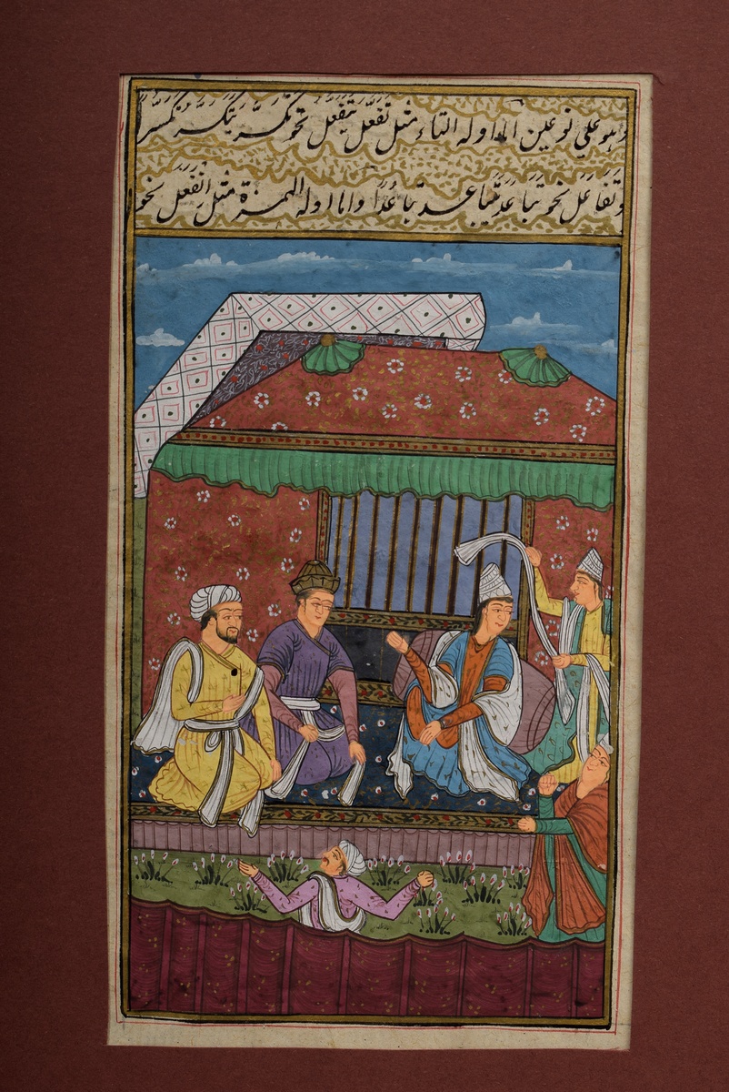 7 Various Indo-Persian miniatures "Audience scenes" from manuscripts, 18th/19th century, opaque col - Image 3 of 15