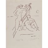 Breker, Arno (1900-1991) "Nudes on the beach" 1980, lithograph, h.c., sign./monogr./dat./dedicated 
