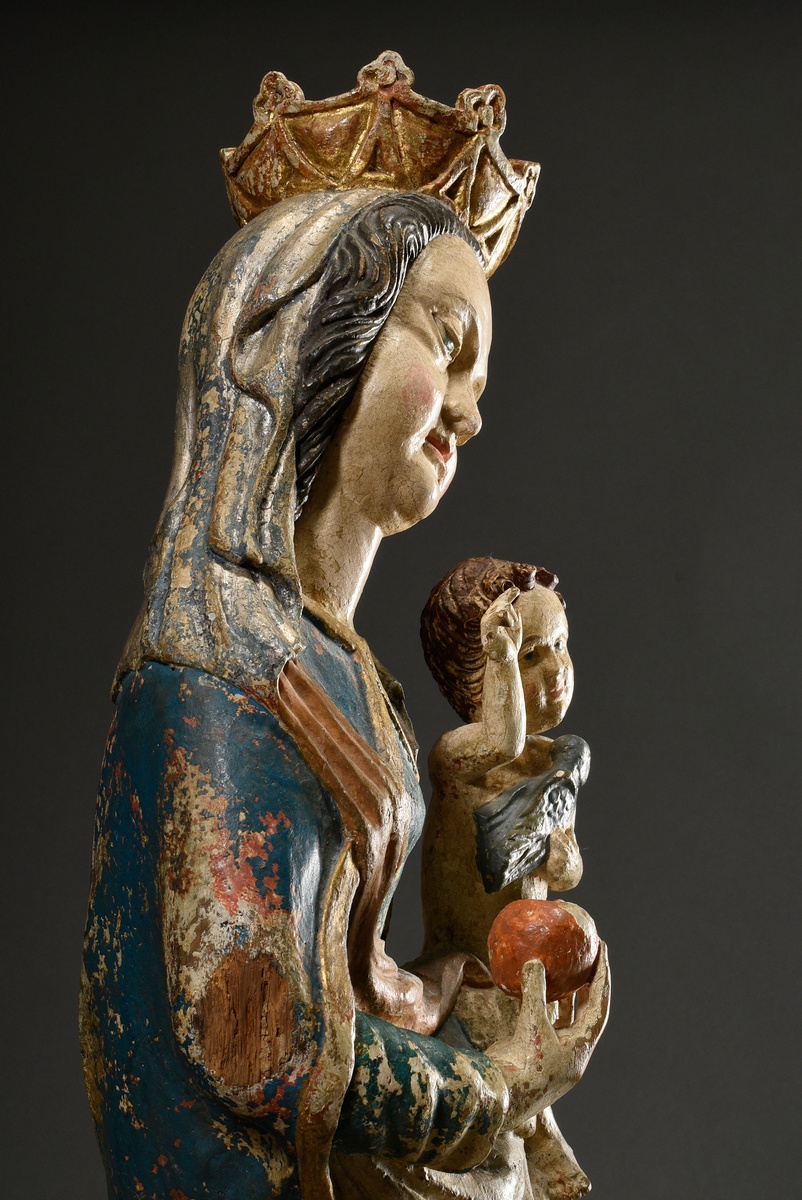 Rural "Madonna and Child" in late Gothic style, standing on an octagonal base, Madonna with crown a - Image 14 of 19